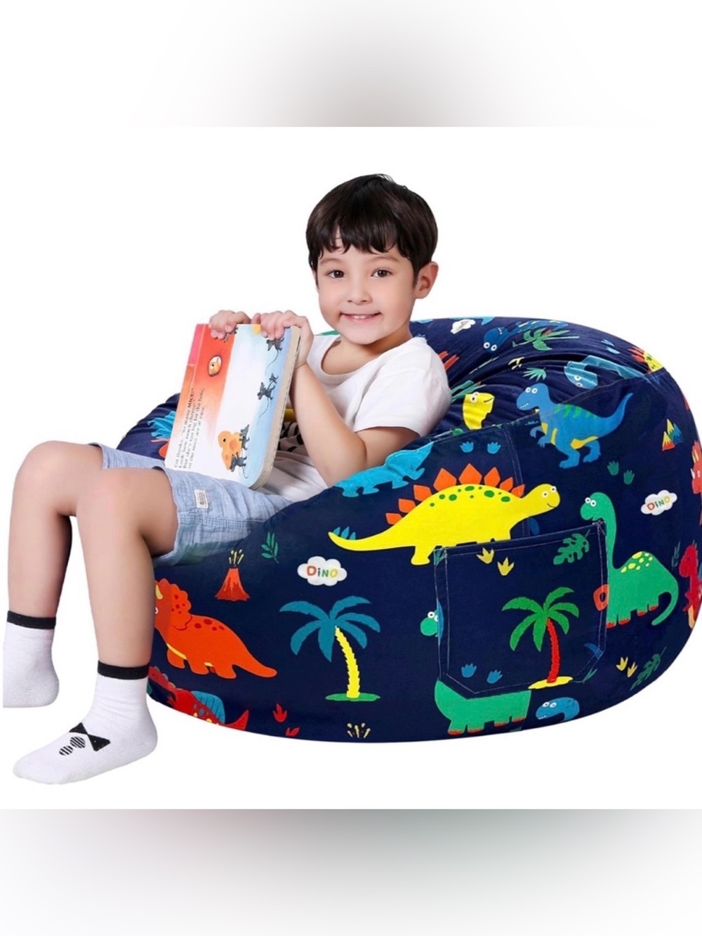 Dinosaur Print Kids Stuffed Animal Storage Bag